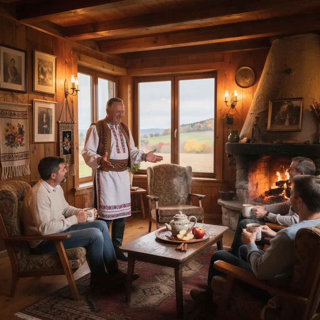 Friss, piros almák és fahéjrudak szépen elhelyezve egy fából készült tányéron.