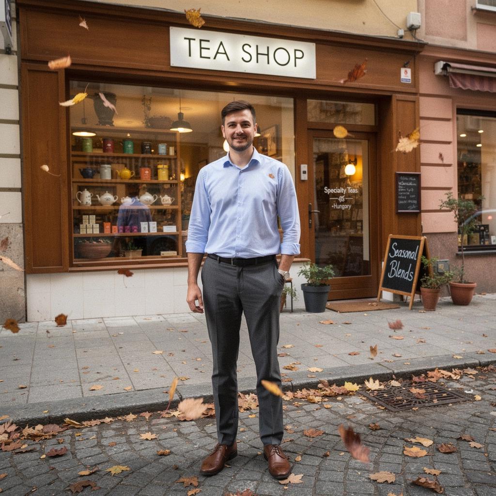 Fahéjas almás tea, díszített csészében, a konyha asztalán.